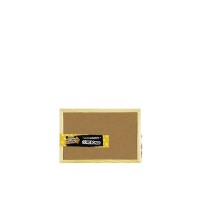 CENTRE Double-Sided Lightweight Wooden Frame Cork Board with Free Push Pins Loops & String | Decorative Board | Photo Board | 3 sizes - 30x45cm 45x60cm 60x90cm