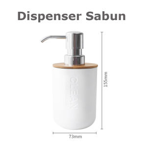 SET AKSESORI KAMAR MANDI MODEL BAMBU AESTHETIC DISPENSER SABUN CAIR LIQUID SOAP DISPENSER TEMPAT SAB