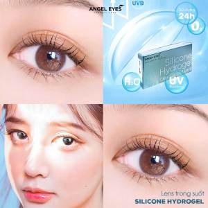Kính Áp Tròng Trong Suốt Angel Eyes Cao Cấp Silicone Hydrogel Đeo Dài Giờ 12H+ (Độ Cận 1 - 15 Độ)