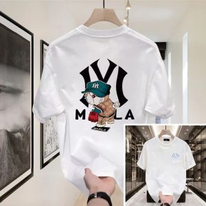 ✅ (COD) mlblvc printed short-sleeved T-shirt men summer new fashion casual pure cotton round neck cool distro shirts men .C