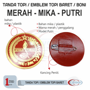 Tanda / Emblem Pin Tatop Topi Baret Boni Pramuka Putra Putri Siaga Penggalang Penegak