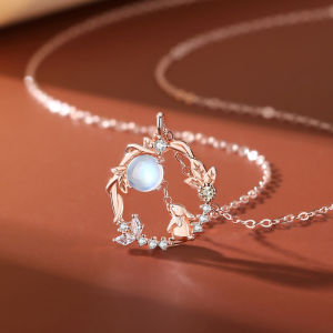 NEW European New S925 Sterling Silver Necklace AAA CZ Rabbit For Women Birthday Party Gift Jewelry