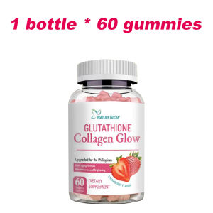 Nature Glow Glutathione Collagen Glow dietary supplement with strawberry flavor 60 capsules anti-aging and brightening benefits
