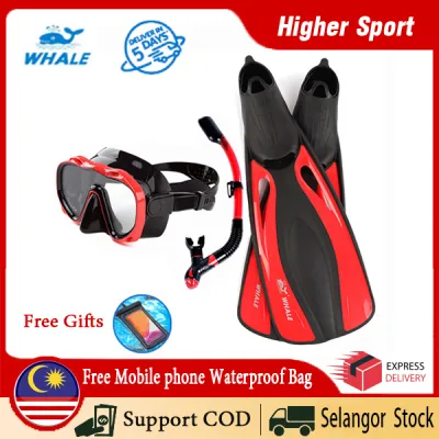 WHALE MK900+SK900+FN600 Professional diving Diving Fins Snorkel Silicone Scuba