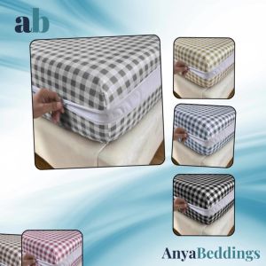 Aesthetic Foam Cover with Zipper  Canadian Cotton Gingham / Checkerd Design  Anya Collection
