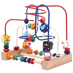 NIKO Wooden Bead Maze Toy Early Educational Learning Toys Animal Around Beads Wire Maze Montessori Toys For Kids Boys Girls Birthday Gifts