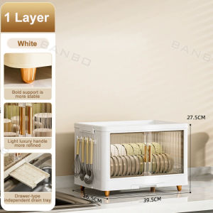 Dish Cabinet With Cover Foldable Dish Rack Drainer Drying Rack Aesthetic With Cover For Plates Bowls