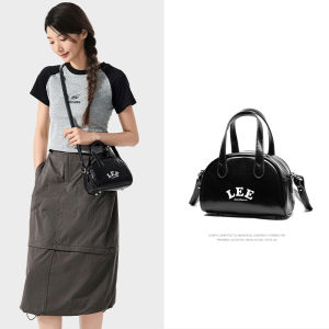 LEE Fashion Black Crossbody Shoulder Bag For Women Elegant Korean Style Hand Carry Bag For Female Waterproof Mini Office Bags With Zipper For Work Commuter