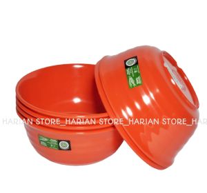 2 PCS MANGKUK MELAMIN ULIR GOLDEN FYING CAP IKAN TERBANG TEBAL SUPER 15CM TINGGI 8CM