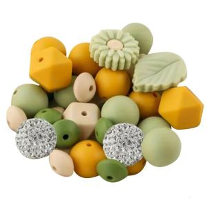 38 Pcs Colourful Silicone Beads Easy to Use 15mm Craft Beads for Art & Craft Project and Making