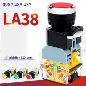 Combo 10 Nút nhấn nhả có đèn 220V LA38-11D Phi 22mm 1NO 1NC