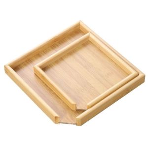 YIYU STUDIO Phong cách Trung Quốc Khay đặt trà Blackwood Hình vuông Khay đựng trà Giá Để Cây Cảnh Làm Vườn Dụng cụ phục vụ trà Đĩa trà Để đựng trà puer