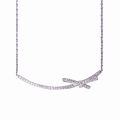 Korean fashion trend sweet bow smile necklace female light luxury small smile clavicle chain short. 