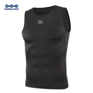 KEMALOCE Cycling Base Layer Men Sleevess Breathable White&Black&Blue Mesh Sleevess Vest Quick Dry Summer Sports&Run Undershirts
