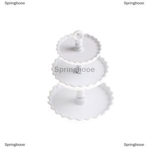 [COD] Springhooe 1pcs White 1/12 dollhouse Miniature 3ชั้นโลหะขนม Snack Rack Stand