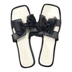 TY Sandal Slop Pita Glitter 6974 Sandal Empuk Sol Rubber Kekinian Sendal Flat Jelly Wanita Anti-Slip Elastis Hak 3Cm