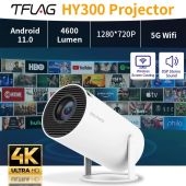 HY300โปรเจคเตอร์แบบพกพาเต็ม HD 1080P เข้ากันได้กับ4K 8000ลูเมนสมาร์ททีวี Andtoid 11 OS เครื่องฉายวิดีโอโฮมเธียเตอร์ โปรเจคเตอร์ 1080P โปรเจคเตอร์ 4K - Lazada