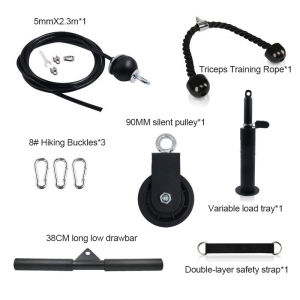 【COD】Fitness DIY Pulley Cable Machine,Muscle Fitness System Loading DIY Pulley Cable Machine, Attachment System Loading Pin Lifting Arm Biceps Triceps Blaster Hand Strength Training Equipment