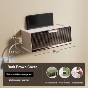 O-KAY Wall Mounted Shelves WiFi Router Storage Box  desk organizer window seat cabinet space savers Cable Socket Wire Storage Box Household Wire Board