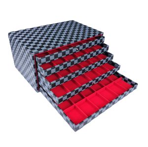 กล่องใส่พระเครื่องและเครื่องประดับ แบบลิ้นชัก 5ชั้น 90ช่อง ขนาดช่องใหญ่พิเศษ