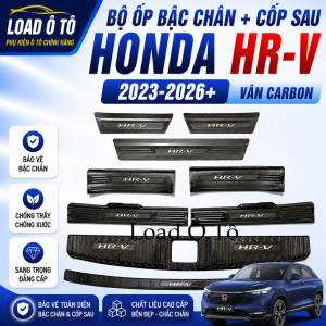 Ốp Bậc Cửa Nẹp Bước Chân Cốp Sau Xe Honda HRV 2026-23 Form Mới Mẫu Vân Carbon Cao Cấp Sẵn Keo Dán 3M