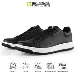 GVL Geovelli G3147 Mano Black | Sepatu Sneakers Hitam Putih Sneakers Casual Pria Dewasa - Geovelli