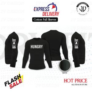 [ NEW ] HUNGRY HUMAN PRINTING DESIGN 100% PREMIUM COTTON LONG SLEEVE SHIRT
