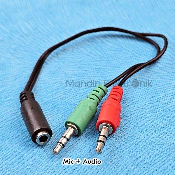 Kabel Splitter Audio Female To Male Microphone and Headphone