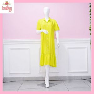 INBY FASHION | Baju tunik kemeja / baju daster kemeja polos katun rayon (2)