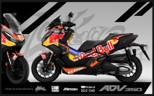 สติ๊กเกอร์แต่งลายรถ Honda ADV 350 2021-2023 ลาย RedBull V.2