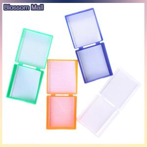 [Blossom] 4 màu nhựa kính hiển vi Kính trượt hộp 25 cái sinh học lát lưu trữ trường hợp chủ cho chuẩn bị Kính hiển vi Slide