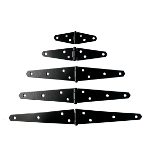 Iron Decorative Strap Hinge Black Shed Door Gate Hinges with Screws Heavy Duty Door Hinges for Outdoor Gates Fence