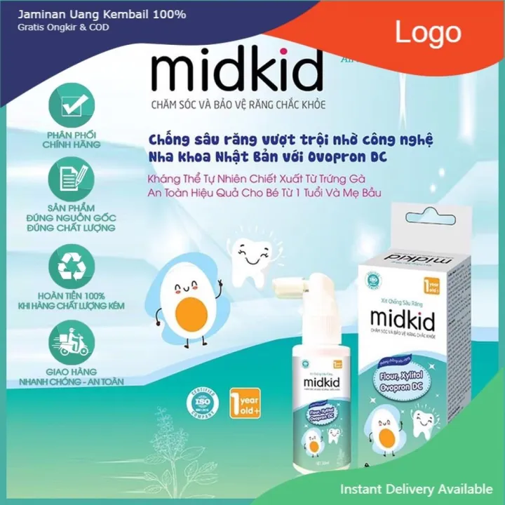 Xịt chống sâu răng cho bé Midkid + tặng tăm bông