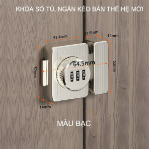 Khóa số cho tủ ngăn kéo bàn thế hệ mới không cần khoan lỗ (dùng vít từ bên trong) KS688