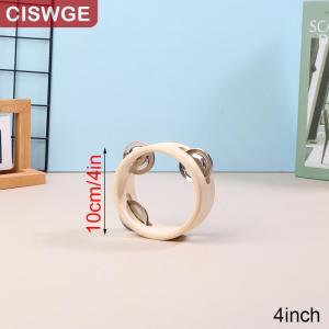 [COD] CISWGE SPORTS 4 6 7 8 10Inch Hand Drums Toys Education Orff Musical Instrument Tambourine Hand Cranked Bell Single Row Wooden Tambourine Rings