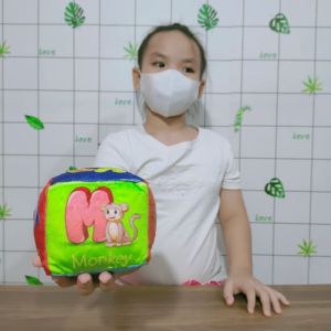 ĐỒ CHƠI XÚC XẮC HÌNH KHỐI BẰNG VẢI SONG NGỮ ANH VIỆT ĐỒ CHƠI GIÁO DỤC