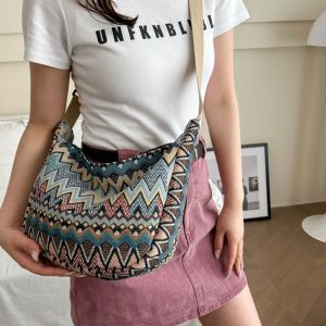 【COD&Fast Delivery】Ethnic Style Shoulder Bag Saddle Bag Large Capacity Messenger Bag Dumpling Bag Casual Commuting Bag Tote Bag