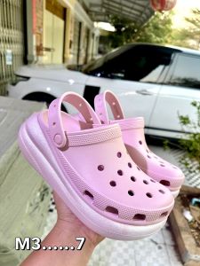 Croc Crush Clog รองเท้าแตะ เสริมส้น สีชมพู ทำจากยาง Sz.M4-M7 หนา นุ่ม ใส่สบาย ราคาพิเศษ AMA113