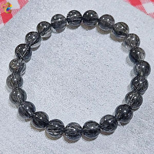 Graduation Grade Smooth Black Rutilated Quartz Bracelet