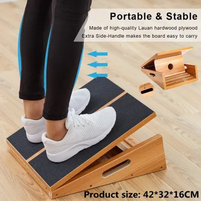 Professional Wooden Slant Board Level Adjustable Slant Board - Incline Calf Stretch - Calf Stretcher Board Adjustable Incline Board Calf Ankle Stretcher