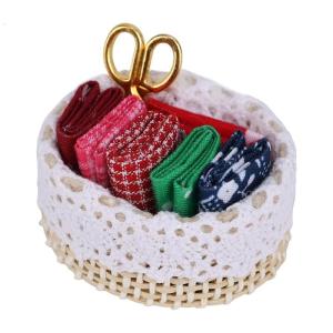 Multiple Use Polyester Metal Miniature Basket Doll home Tool Portable Handwoven Design For Creative Play Setups