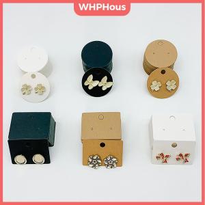WP💓💛💖 50pcs Round Cardboard Earring Display Cards Blank Kraft Paper Jewelry Hanging Tags For Earring Ear Studs Selling Packaging