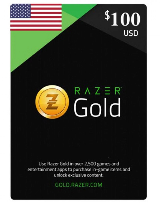 Razer Gold 100 Razer 100USD Digital Code Gift Card Email Chat Delivery