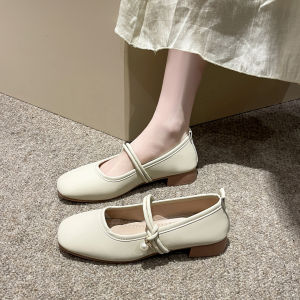 🔥Nadines🔥รองเท้าส้นแบนผู้หญิง รองเท้าแมรี่เจน ประดับโซ่มุก รองเท้าทำงานส้นแบนสไตล์เกาหลีใหม่ พร้อมส่ง