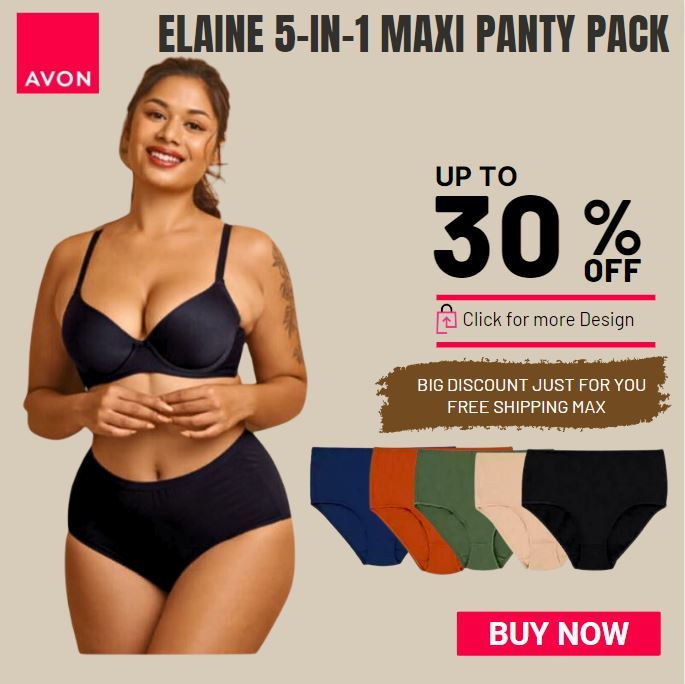 Avon Official store: Original Elaine 5-in-1 Maxi pure cotton panty, Plus  size ladies underwear Seamless Breathable Lingerie, Soft Stretchable in  solid colors Get Comfortable & Sexy! Shop Now