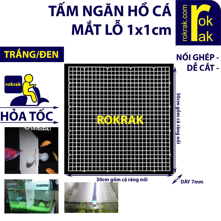 Vách ngăn bể cá | Vỉ nhựa đây mặt hồ cá 30x30 15x30 cm có thể nối ghép ...