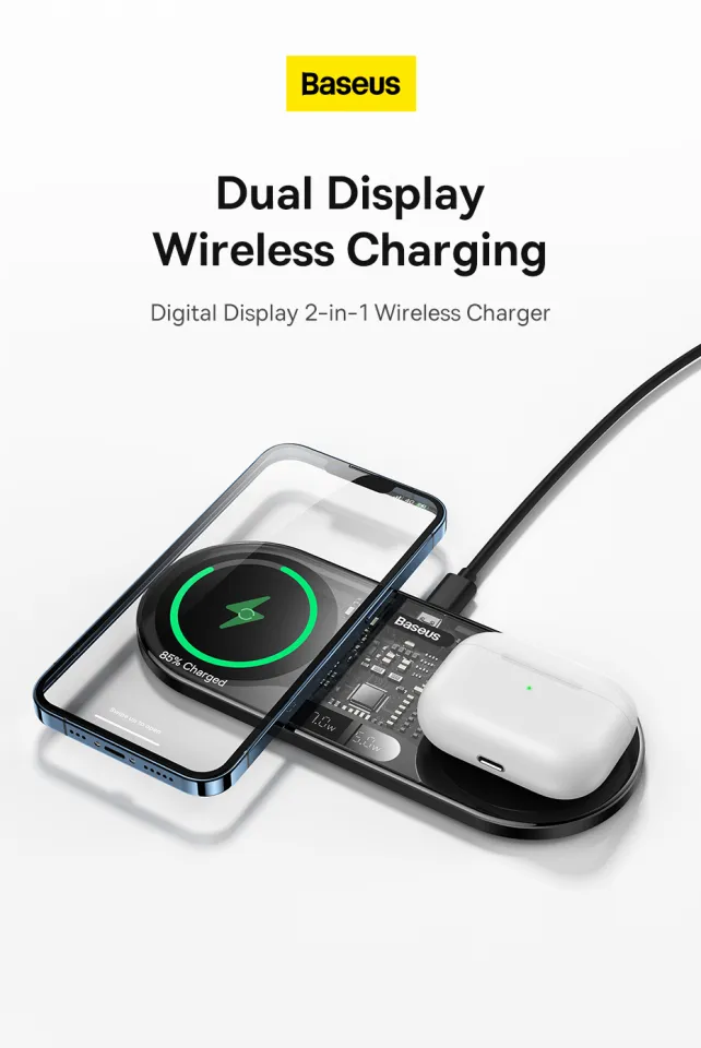 Baseus 20W Dual Wireless Chargers for iPhone 12 13 Airpod Pro 2-in