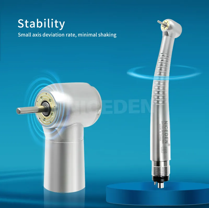 Dental LED High Speed Handpiece With 6 Shadowless Lamps & Air Turbine - Ceramic Bearing