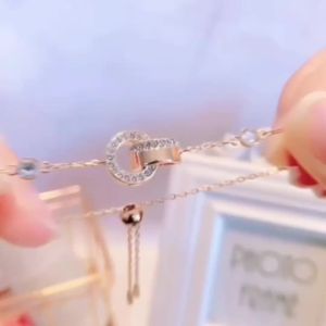 Swarovski Crystal Swan Bracelet Adjustable Size Durable Color - Friendship and Birthday Gift