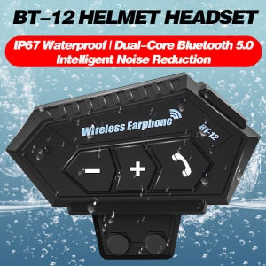 HLINKEY BT12 Motorcycle Bluetooth Helmet Headset Wireless Hands-free Call Automatic Stereo Anti-interference Waterproof Motorbike Communication Headphone